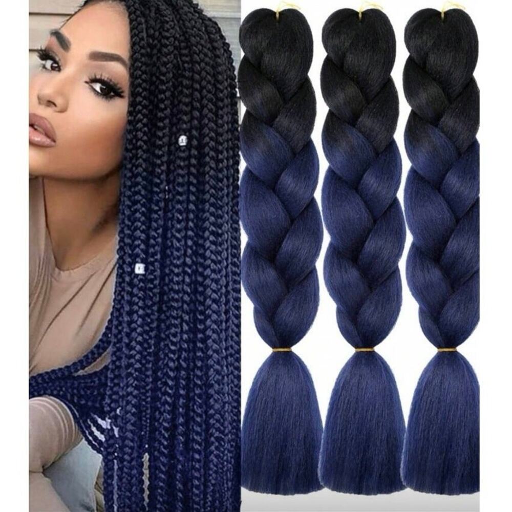 Ombre Blue Braiding Hair 24" - 3 pack - NEW
